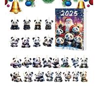 Calendrier de l'Avent Noël 2025 | 24 Jours avec Charmes Panda 2D Calendrier Avent 2025 | Décorations Festives Pendaison pour Porte Fenêtre Intérieur Extérieur | Fête de Vacances
