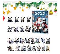 Calendrier de l'Avent Noël 2025,Calendrier à Pendentifs Panda en Acrylique 2D 2025 - Pendaison Mignonne Favoris Fête pour Adultes Collectionneurs,Adulte Enfant Collectionneur