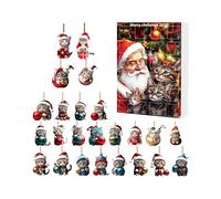 Calendrier De L'Avent Noël 2025,Calendrier De Compte A Rebours Noel 24 Jours Ornements Chats 2D En Acrylique - Pendentif Mignon de Noël pour Fille Garçon Ami