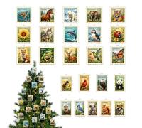 Calendrier De L'Avent Noël 2026 24 Jours Acrylique 2D Nature Faune | Collection Timbres Fêtes de Fin d'Année Randonneurs Maison Salon Chambre Arbre Fenêtre Sac à Dos Fête Cadeaux