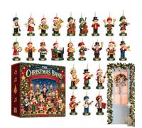 Calendrier de l'Avent Noël 2026 groupe musical Bande de Compte à Rebours 24 | Ornement 2D en Acrylique à Thème Musical Pour Maison Appartement Salon Arbre Fenêtre Cheminée Couronne Festive