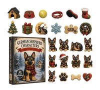 Calendrier de l'Avent Noël 2026 Ornements de Chien en Acrylique 2D 24 Jours | Décorations pour Compte À Rebours Noël pour Maison Salon Chambre À Coucher Style Ferme Mur Arbre Hiver Fête