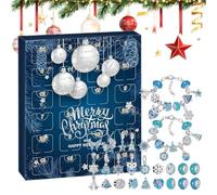 Calendrier De L'Avent Noël 24 Jours Déco Bijoux avec 20 Perles Breloques | Kit de Fabrication Bracelet Calendrier Compte à Rebours Pour Célébrations Fêtes Soirées de Fin d'Année
