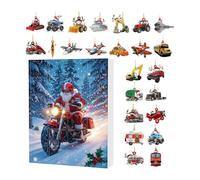 Calendrier de l'Avent Noël - 24 Jours Décorations de Sapin Advent | Décorations Cartoon 2D en Acrylique pour Adultes Sac à Dos Voiture Événement Fête