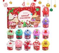 Calendrier de l'Avent Noël,24 Jours Set de Jouet Sludge de Noël - Accessoires Charmants Sludge Amusant Fête Cadeau de Partie pour Adolescents Garçons Créativité Temps de Jeu