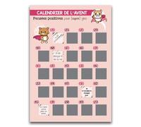 Calendrier de l'avent Noël à gratter enfant, fille, pensées positives, messages bienveillants, pour gagner en confiance en soi
