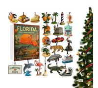 Calendrier de l'Avent Noël - Artisanats En Acrylique 2D Etat | Figurines De Compte À Rebours 24 Jours 2025,Pour Chambre Jardin Arbre Maison Fête Exposition Bibliothèque Festival Hiver