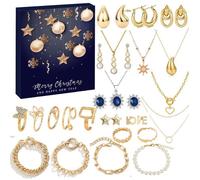 Calendrier de l'Avent Noël Bijoux 2024 Femme Fille - MARSEE - 24 Surprises Collier Boucles d'oreilles Bracelet Anneaux Cadeaux