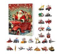 Calendrier de l'Avent Noël - Compte à Rebours 24 Jours avec Ornements Sapin - Décorations Cartoon 2D en Acrylique pour Adultes Sac à Dos Voiture Événement Fête