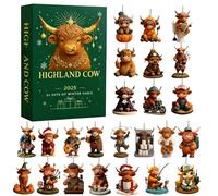 Calendrier de l'Avent Noël - Décorations Pendentifs Animaux en Acrylique 2D, 24 Jours Ornement Compte à Rebours Pour L'Avent, Pour Séjour Famille Adultes Fête Cadeaux