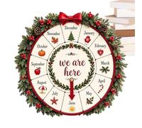 Calendrier De L'Avent Noël En Bois Roue Des 12 Mois Saisonniers