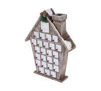 Calendrier de l'Avent Noël Maison en Bois - Compte à Rebours avec Tiroirs Numérotés | Décoration de Noël Réutilisable pour et Adultes, d'intérieur pour Fêtes, Événements, Atmosphère