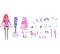 Calendrier de l'avent Noel : Poupee Mannequin, Animaux, Tenues, Accessoires - pour Barbie Princesse, Licorne, Sirene + 1 Carte Tigre