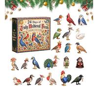 Calendrier De L'Avent Oiseau Médiéval,Tenture MuraleTraditionnelle,24Portes | Chaque Illustration Est Rendue Dans Un Style Manuscrit Médiéval Authentique : Pensez Aux Bordures Lumineuses, Aux Oiseaux