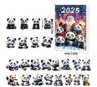 Calendrier de l'Avent | Ornement Panda 2D 2025 24 Jours Noël - Pendaison Mignonne Favoris Fête pour Adultes Collectionneurs,Adulte Enfant Collectionneur