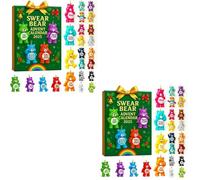 Calendrier de l'Avent Ours Jurant 2025, Calendrier de l'Avent Adulte 24 Jours, Compte à rebours de Noël 24 Jours, avec 24 Oursons Insolents, Plein d'humour et d'audace (2 pcs)