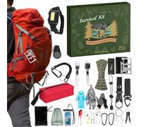 Calendrier de l'Avent Outils de Survie Noël Compte À Rebours Noël 24 Jours | Équipement Outdoor Et Outils De Survie Pour Hommes Papa Camping Rando Sac à Dos Pêche Chasse Aventure Plein