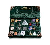 Calendrier De L'Avent Pa-ris Rive Gauches, Calendrier De Compte À Rebours De Noël De 24 Jours Avec 24 Monuments Et Mets Parisiens Miniatures En Acrylique 2D, Pour Artistes, Enseignants, Voyageurs