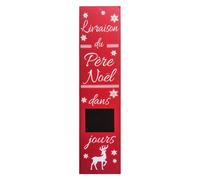 Calendrier de l'Avent Pancarte en bois - H. 120 cm - Rouge