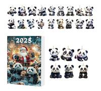 Calendrier De L'Avent Panda - Coffret Cadeau Avec Compte À Rebours De 24 Jours, Breloques D'animaux En Acrylique, Souvenirs Surprises Amusants Pour L'excitation Des Vacances, Thème Panda Par