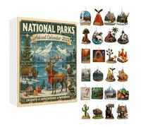 Calendrier de l'Avent Parcs Nationaux, Compte à Rebours de Noël de 24 Jours avec des Parcs Nationaux, la Faune, Décorations de Sapin de Noël à Suspendre, Cadeau pour les Amoureux de la Nature