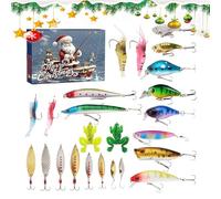 Calendrier de l'Avent Pêche,24 Jours Calendrier Avent Leurres De Pêche | Fournitures Maison Pour Mari Voisin Père Fils Grand-Père Petit-Fils Copain Oncle - Cadeau Noel