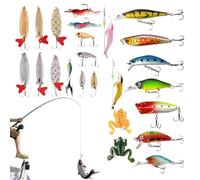 Calendrier De L'Avent Pêche | 24 Jours Compte À Rebours Pour Noël Ensemble De Leurres De Pêche - Kit de Leurres Festifs Saisonniers Déco Maison Cadeau Noël Fête des Pères Saison Vacances
