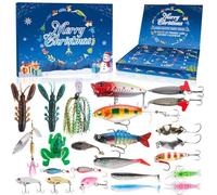 Calendrier de l'Avent Peche Calendrier de l'Avent 2025, Compte à Rebours Festif avec 24 Leurres de Pêche, surprises de Noël pour hommes, garçons, jeunes et amis
