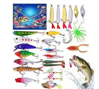 Calendrier De L'Avent Pêche Kit Jouet de Leurres de Pêche Réalistes et