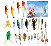 Calendrier de l'Avent Pêche Leurres - Leurres de Pêche Calendrier de Noël | Cadeaux de Noël Favoris Fête | Pour Pêcheurs Hommes Garçons Adolescents Et Adultes Passionnés