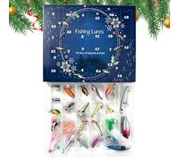 Calendrier de l'Avent Pêche Noël 2026 Coffret d'Appâts du Pêcheur pour les | Calendrier compte à rebours avec kit d'amorçage pêche pour homme petit ami pêcheur extérieur anniversaire lac B