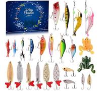 Calendrier de l'Avent Pecheur 2023 - Compte à Rebours Festif avec 24 Leurres de Pêche Uniques - Cadeau Parfait pour Homme et Passionné de Pêche