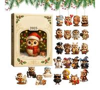 Calendrier de l'avent - Pendentif de Noël en acrylique, 24 décorations de plat | Décoration de compte à rebours avec acrylique 2D pour , adolescents, famille, N