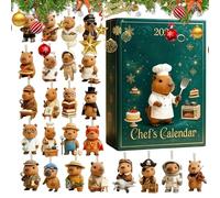 Calendrier de l'Avent - Pendentifs acryliques mignons 2D Arbre Capibara Compte à rebours 24 jours pour rétroviseur de voiture salle de classe Rempli de chaussette Arbre du jardin célébration