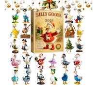 Calendrier De L'Avent,Pendentifs En Acrylique 2D Pour La Maison 2025 | Jouets Calendrier De Noël Décoratifs Volaille,Pour Salon Chambre Cuisine Étagère Bureau Armoires Fenêtre Porte Mur