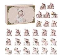 Calendrier de l'Avent | Pendentifs mignons en acrylique bidimensionnel - Calendrier de compte à rebours de Noël de 24 jours - Pour poignée de porte, fête, intérieur de voiture, exposition, et