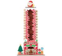 Calendrier de l'Avent Père Noël 2024, cheminée, calendrier de Noël, calendrier de l'Avent de Noël, calendrier de l'Avent en bois, compte à rebours