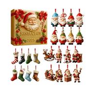 Calendrier De L'Avent Père Noël 2025 - Calendrier Compte À Rebours De Noël Pour Garçons Et Filles, Décorations De Sapin De Noëls Coffret Compte À Rebours, Dont Un PèreNoël Et Des Chaussettes De Noëls