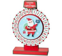 Calendrier de l'Avent - Père Noël - Roulette rouge et blanche - Calendrier de l'Avent en bois pour filles et garçons