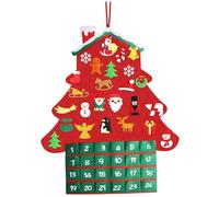 Calendrier de l'Avent Poches Calendrier de l'Avent tissu non tissé avec ornements dessins animés en feutre Christmas réutilisables pour les cadeaux pour enfants Porte murale suspendue, style 1