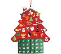 Calendrier de l'Avent Poches Calendrier de l'Avent tissu non tissé avec ornements dessins animés feutre Christmas réutilisables pour les cadeaux pour enfants Porte murale Style décoration