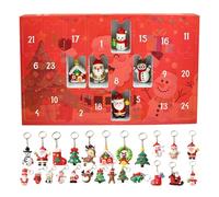 Calendrier de l'Avent Porte-Clés de Noël - 24 Pièces Décorations Porte-Clés Père Noël | Décorations d'Intérieur pour Chambre, Appartement, Maison de Vacances, Anniversaire et