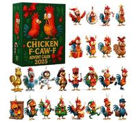 Calendrier de l'Avent Poulet F-Caw-F 2025, Collection 24 jours avant Noël, Calendrier de l'Avent Poulet avec Pendentif Poulet F-Caw-F tendance, Décorations de Noël suspendues en acrylique (1PC)