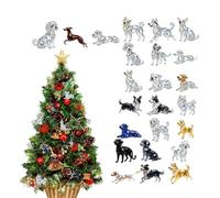 Calendrier De L'Avent Pour Amoureux Des Chiens - 2025, Décoration D'ornement 2D En Acrylique, Affichage Pendentif 24 Jours | Coffret Cadeau De Vacances, Souvenir Suspendu Pour Arbre De Noël,