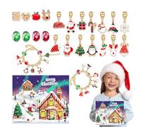 Calendrier de l'Avent pour bracelets, calendrier de l'Avent pour bracelets à breloques,Bracelet calendrier compte à rebours de Noël | Kit de fabrication de, à breloques du calendri