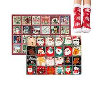 Calendrier De L'Avent Pour Chaussettes De Noël | Calendrier De Compte À Rebours De 24 Jours | 12 Paires De Chaussettes D'Hiver De Type Crew | Pour Femmes Hommes Adultes Adolescents Et Fêtes