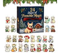 Calendrier de l'Avent pour chien compte à rebours 2D en acrylique Motif | Calendrier de l'Avent 24 jours pour la maison, fête, porte, fenêtre, mur, sac à dos, porte-clés