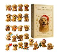 Calendrier de l'Avent pour Chien Golden Retriever 2025, Modèle avec 24 Décorations Festives en 2D, Adapté pour les Amoureux des Chiens, les Parents et le Famille, pour Décoration de Salon