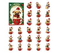 Calendrier de l'Avent pour chiens - 26 x 18 x 3 cm Compte à rebours de Noël pour chiots | Pendentifs en acrylique pour chiots de 24 jours | Pour le remplissage de moi