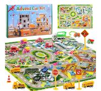 Calendrier de l'Avent pour enfants 2025 Advent Car - 24 petites portes Véhicules de chantier pour garçons et filles à partir de 3, 4, 5 et 6 ans | Calendrier de Noël avec véhicules de chantier